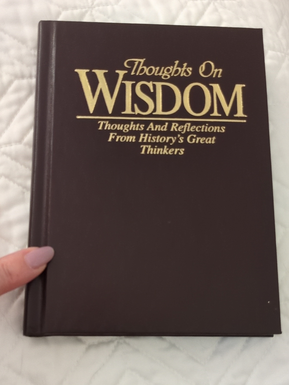 Thoughts on Wisdom Hardcover Book - Brown with Gold Lettering